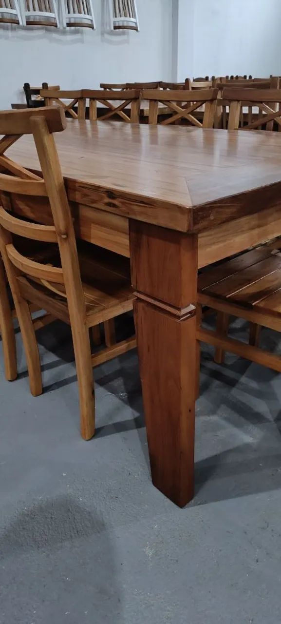Mesa com 10 cadeiras 2.50x1 $ 4.899,00 nova e a pronta entreg frete grátis a - Foto 3