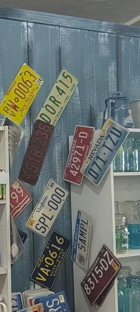 Placas de carro antigas de vários estados dos EUA para decoração  e coleção  - Foto 2