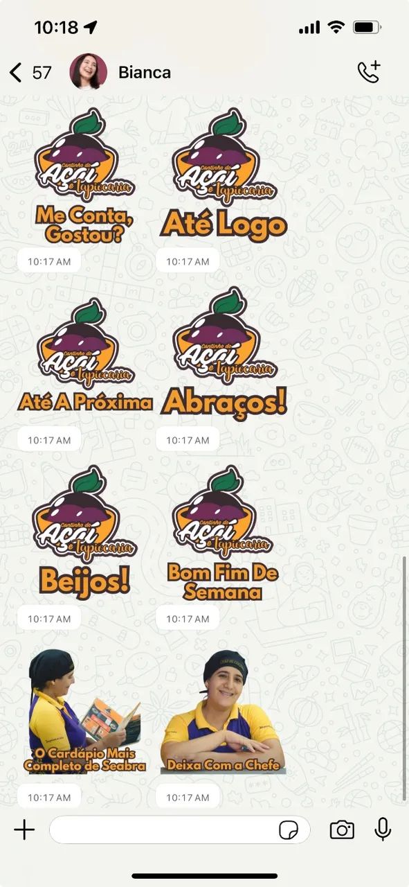 Pack de figurinhas personalizadas com Logo