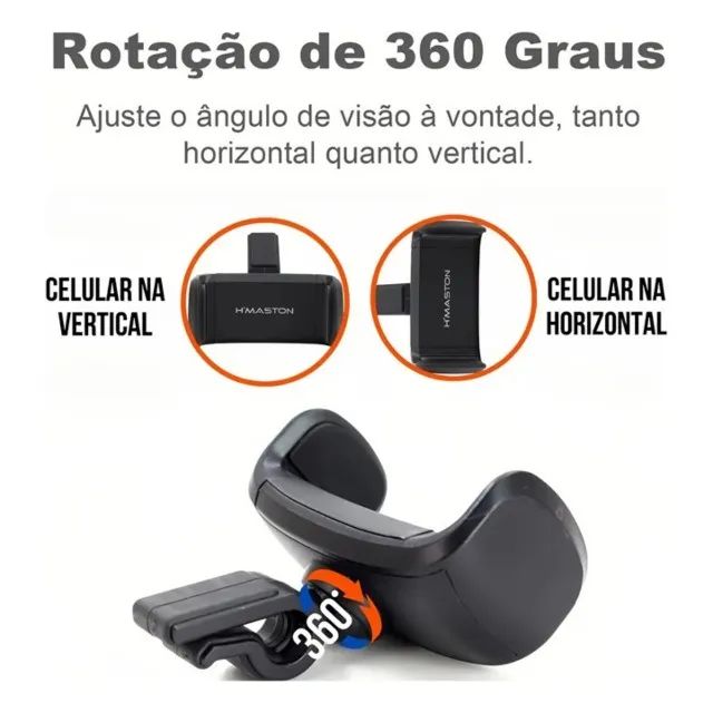 Suporte Celular Carro Com Clipe Ajustável Para Saída De Ar - Foto 2