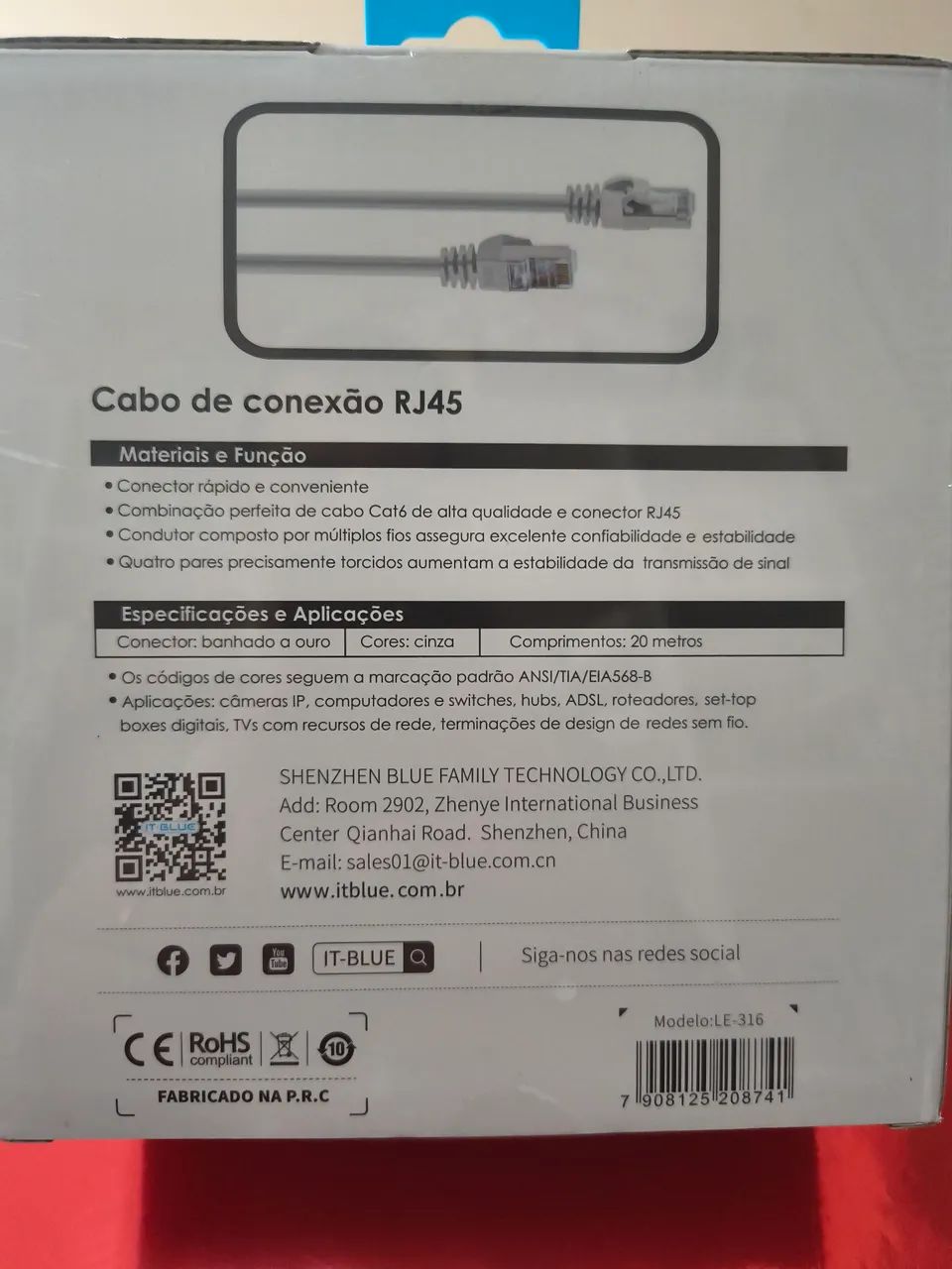 Cabo CFTV CAT6 20m LE-316 - IT-Blue - Foto 2