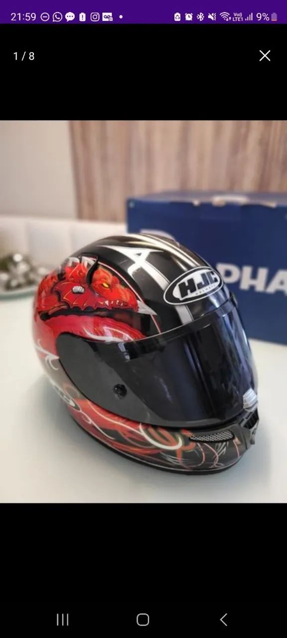 Capacete HJC RPHA 10 Dragon (TRICOMPOSTO) tam 60