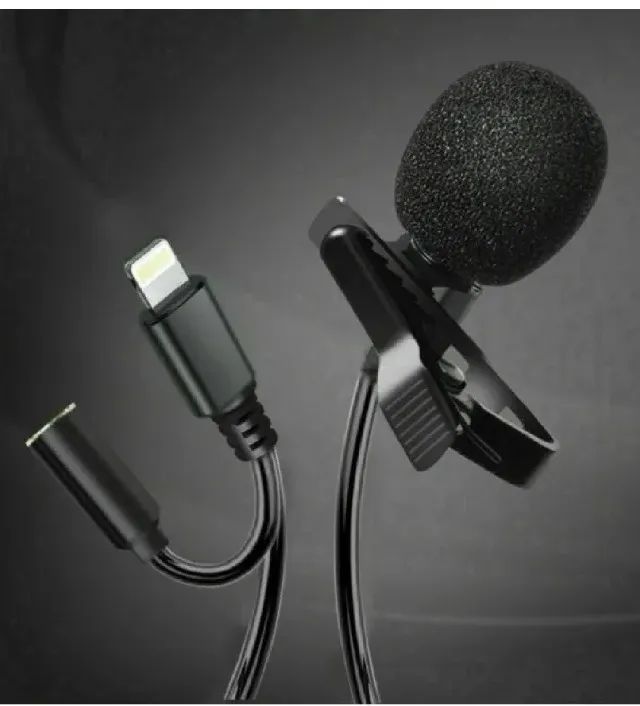 Microfone Lapela Com fio Para iPhone Profissional Conector Lightning - Foto 2