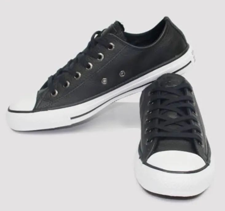 Tenis All Star Feminino Couro Preto Tenis All Star Preto De Couro