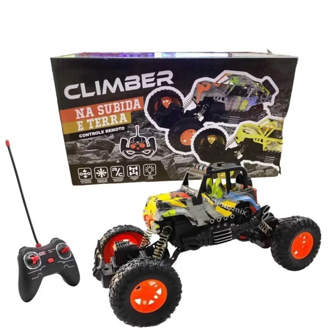 Carro Monster Truck 4x4 Controle Remoto - Subida e Terra