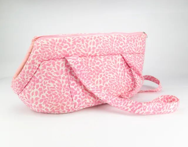 Bolsa acolchoada de transporte Pet estampa oncinha rosa - Foto 2