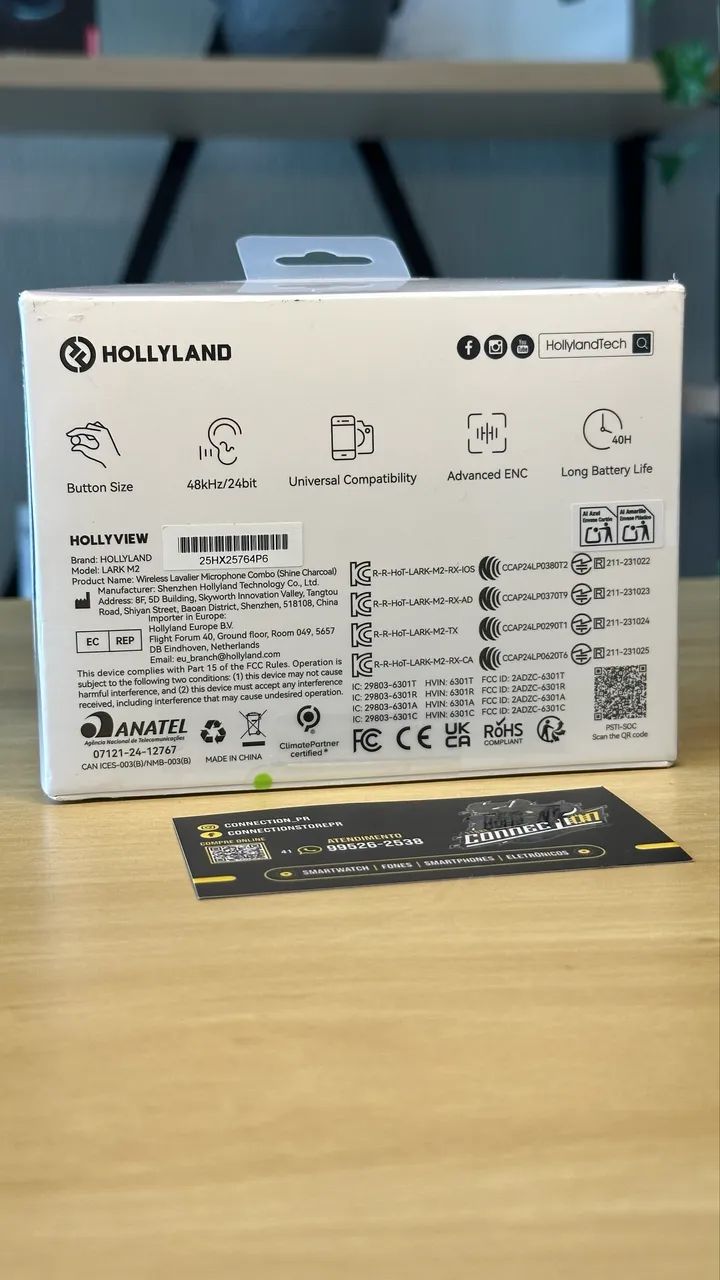 Microfone Hollyland Lark M2 Duo Combo Duplo Para 2 pessoas Preto - Foto 2