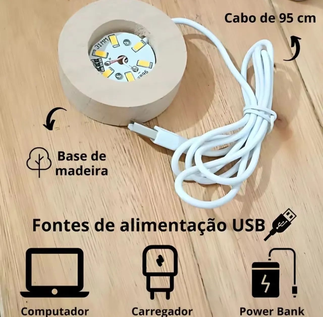 Luminária de mesa bola de cristal  - Foto 3