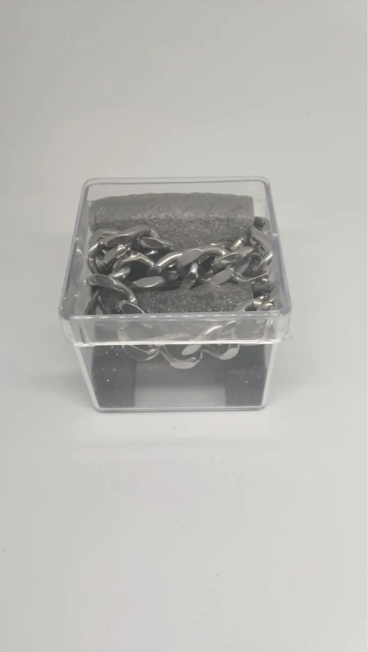 Cordão aço inox de corrente grossa + caixinha de brinde - Foto 2