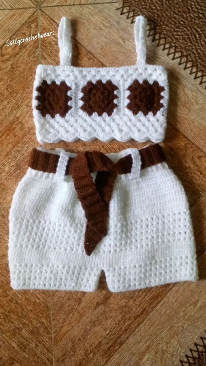Conjunto em crochê para bebê  - Foto 3