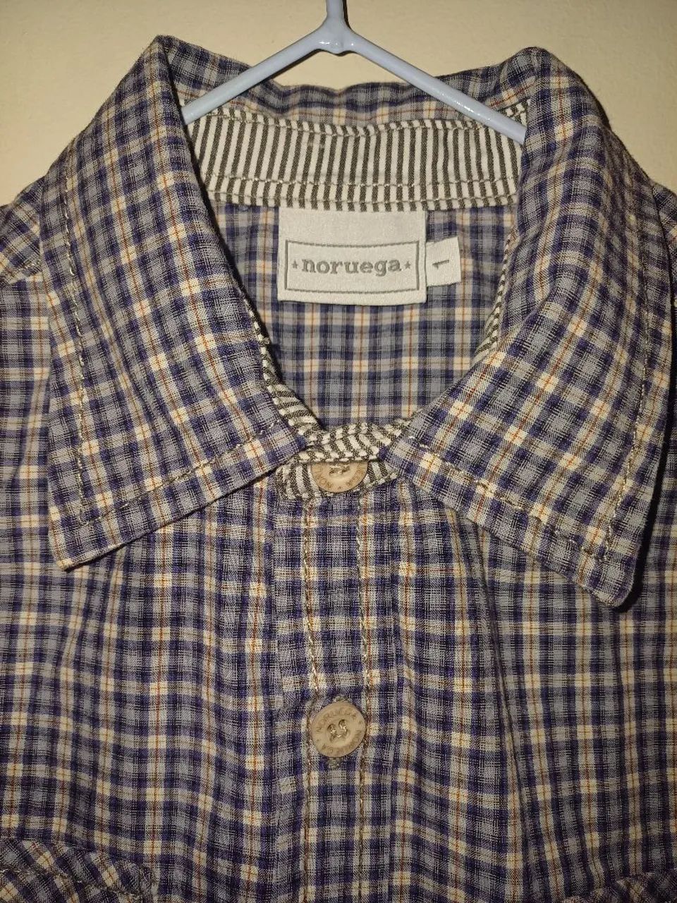 Camisa Infantil Xadrez - Noruega semi-nova  - Foto 2