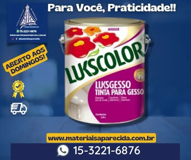 Tinta para Gesso LuksGesso Lukscolor 3,6l branca