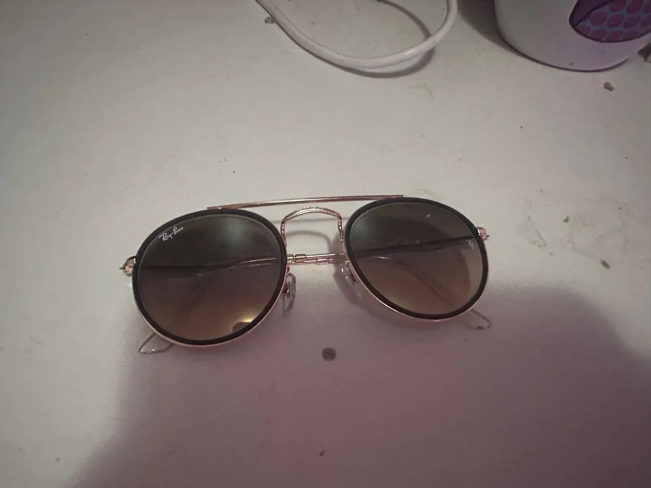Óculos de Sol Ray-Ban Redondo Dourado