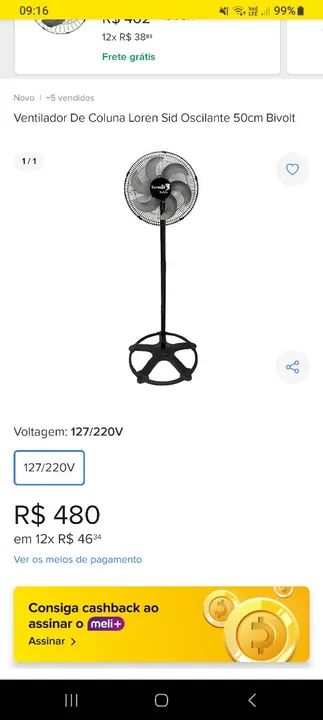 Ventilador de pé loren sid  - Foto 2