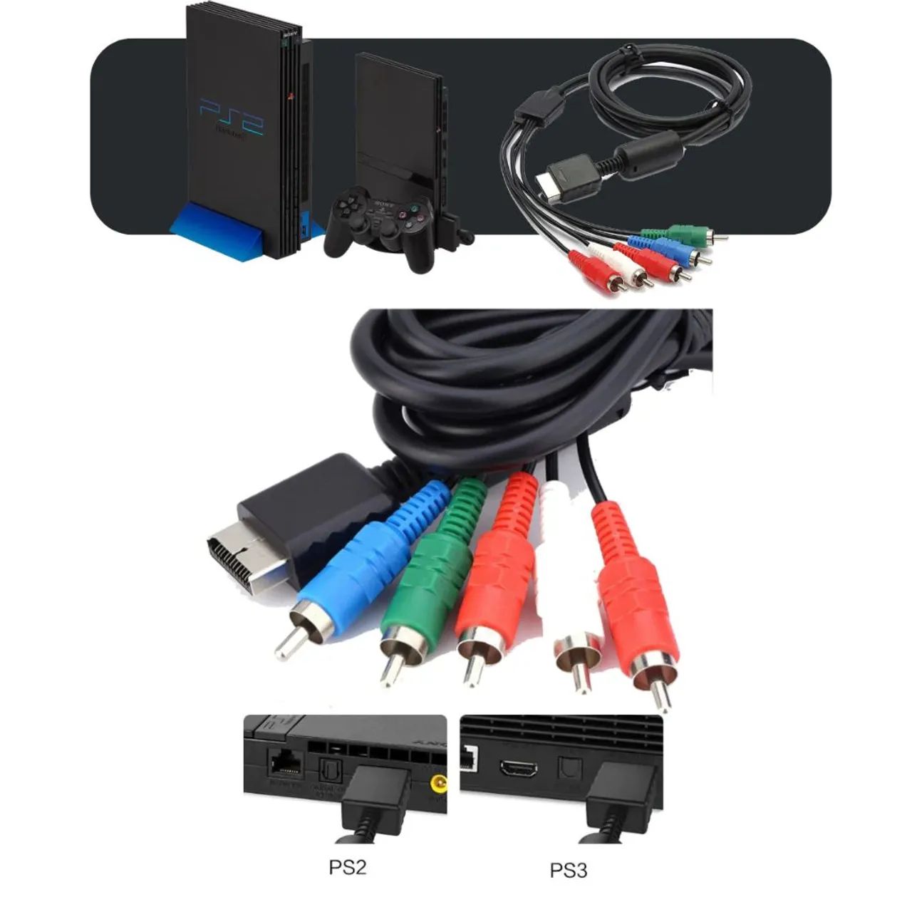 Cabo audio video componente av ps2 ps3 play station  - Foto 2