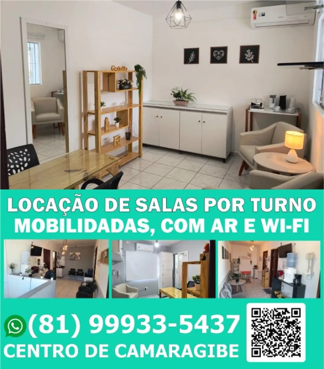 Aluga-se sala comercial por turno mobiliada com AR e WI-FI  Centro Camaragibe