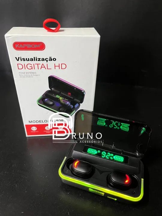 Fone de Ouvido Bluetooth com Display Digital - Novo - Foto 3