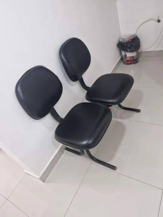 Conjunto de Cadeiras para Escritório - Preto - Foto 2