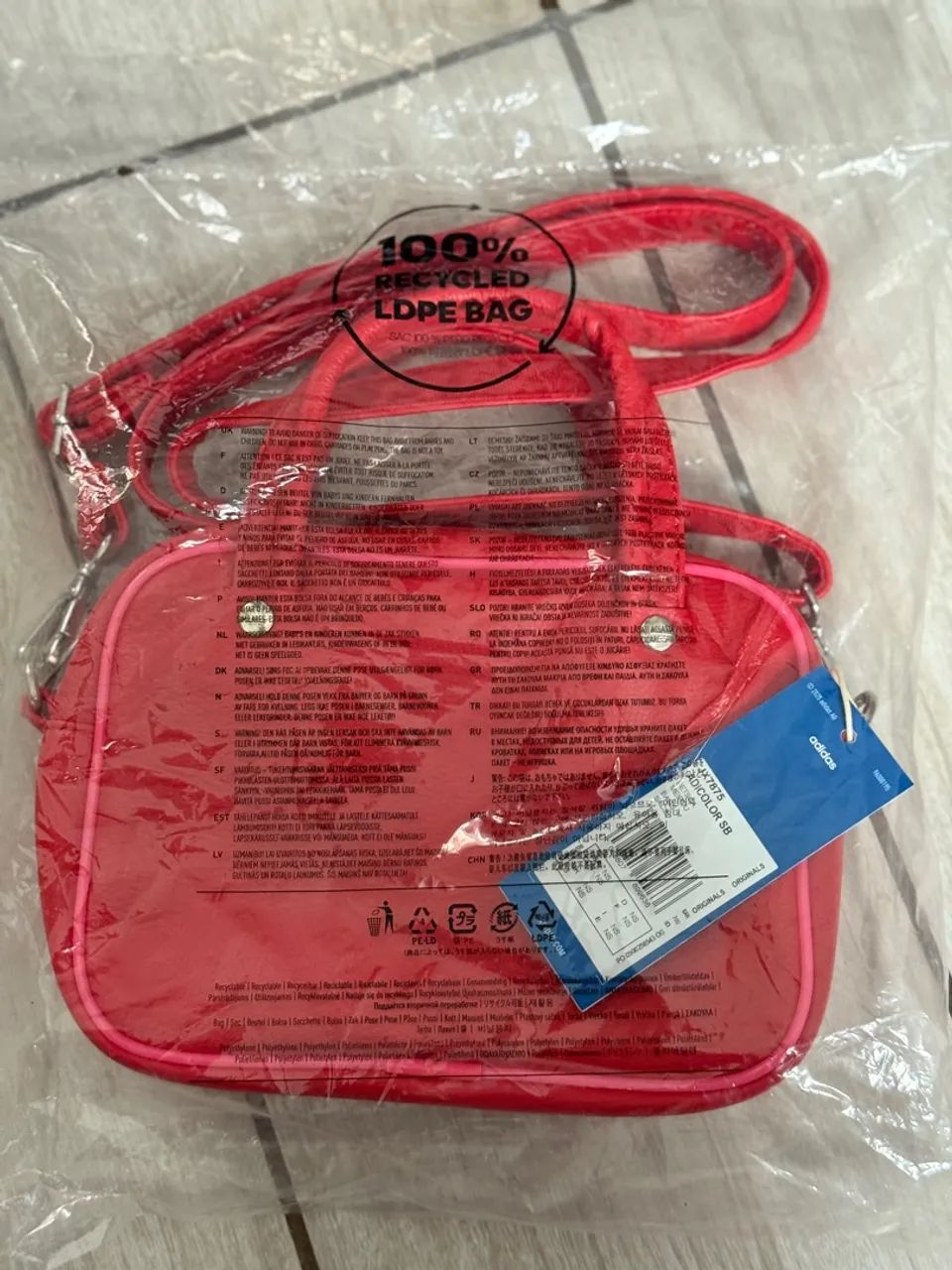 Bolsa Adidas vermelha com alça transversal - Foto 3