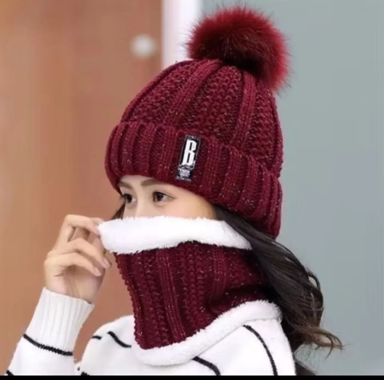 Kit Gorro e Gola de Inverno Preto