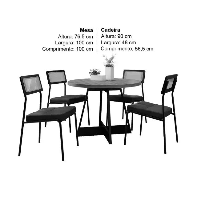 Mesa com 4 cadeiras Love - Foto 2