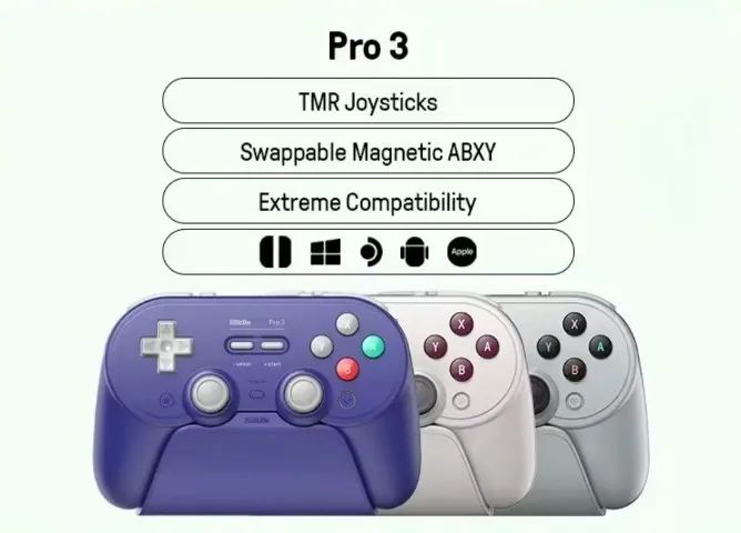 Controle 8bitdo Pro 3 Switch Pc Android Abxy Magnético