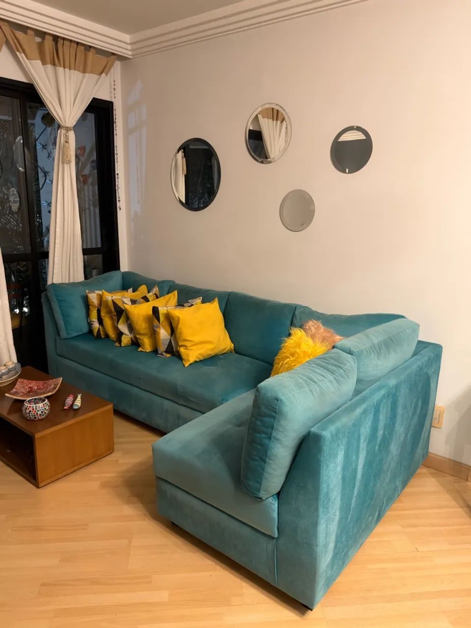 Sofá em L Azul-Petróleo com Chaise à Esquerda - Foto 3