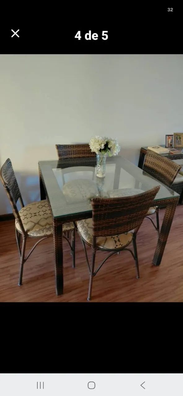 MESA DE JUNCO COM 4 CADEIRAS - Foto 5