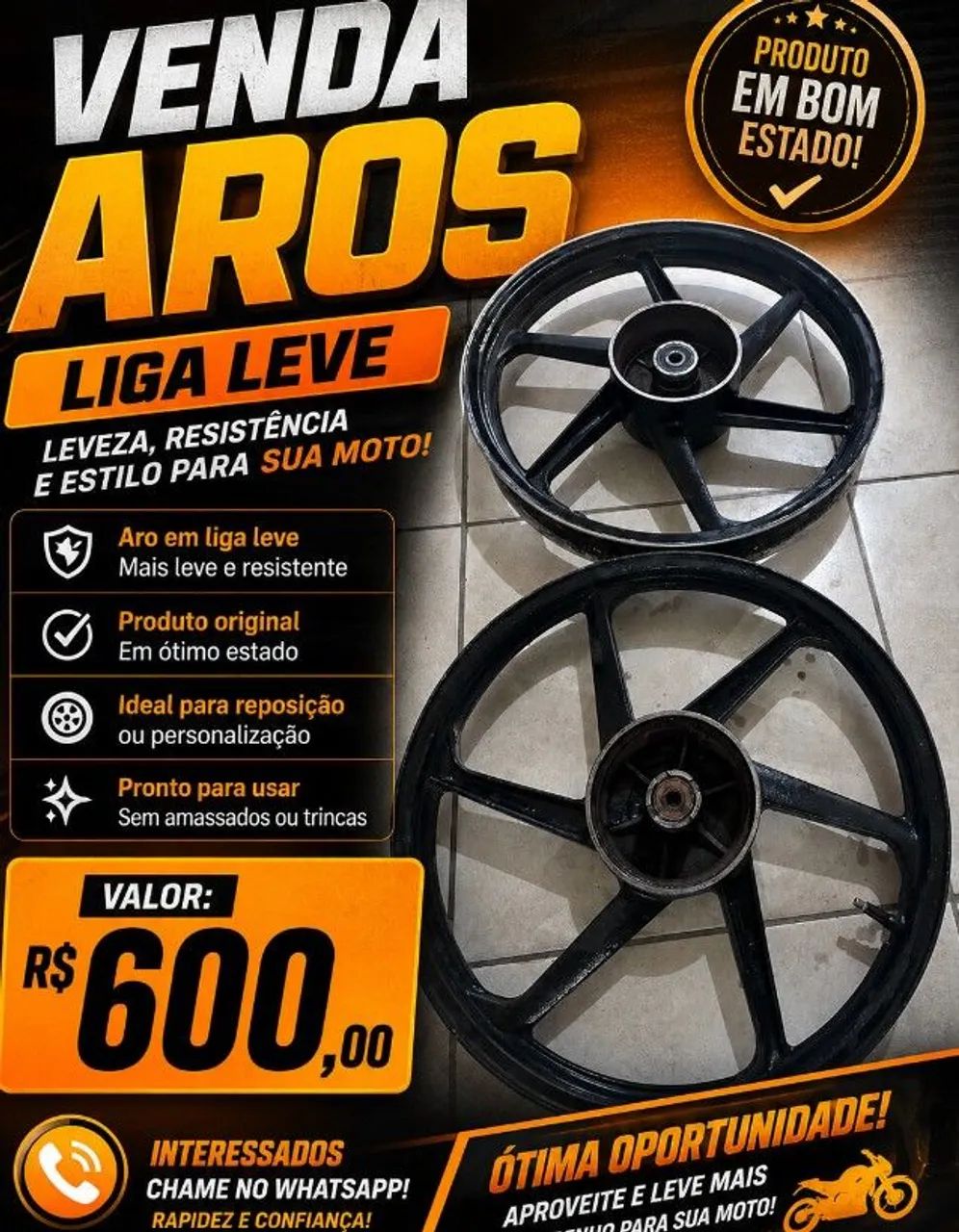 Par de aros sem câmara