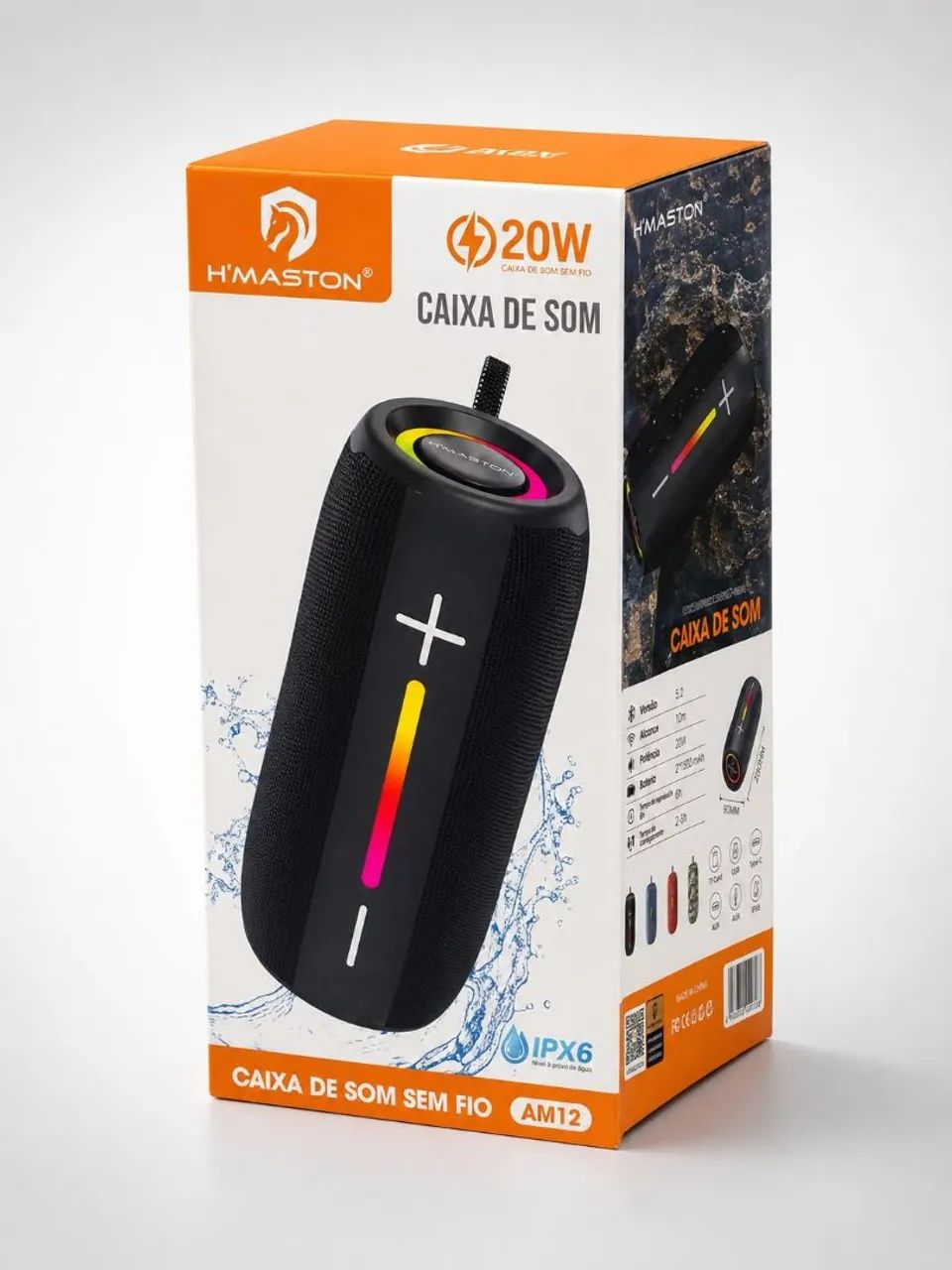 Caixa de Som Bluetooth H?Maston AM12 20W RGB USB Tipo-C - Foto 2
