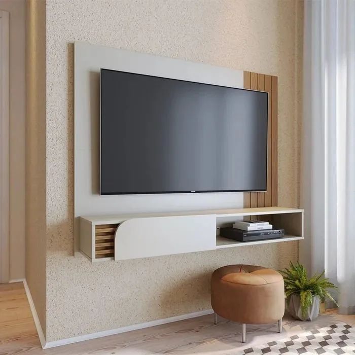 Painel para tv de até 60 polegadas detalhes ripado 1 Porta novo a pronta entrega 