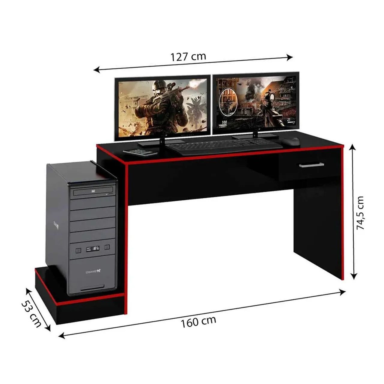 Mesa Gamer com gaveta, artely móveis,! - Foto 4