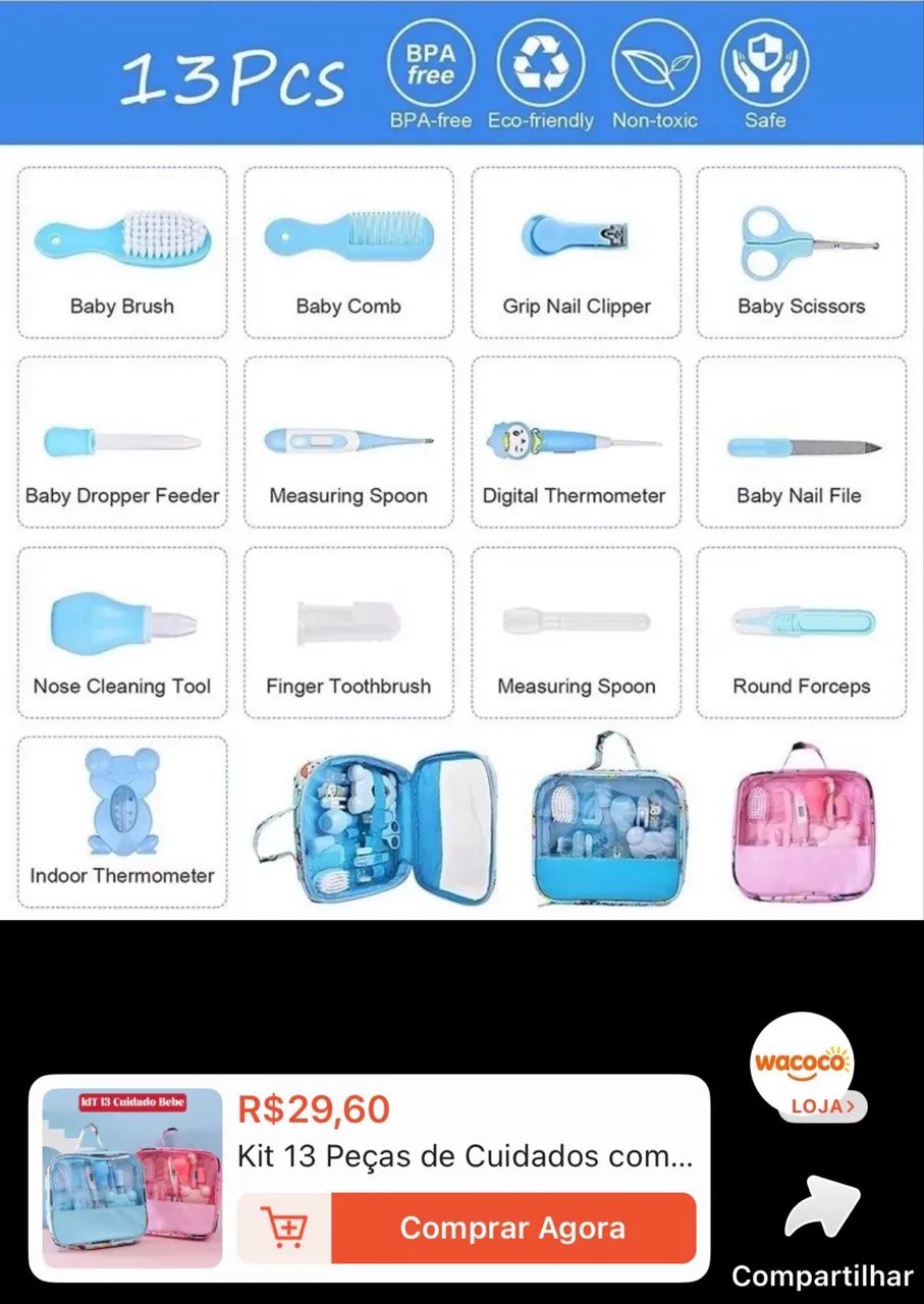 Kit Higiene Bebê 13 Peças Completo  - Foto 4