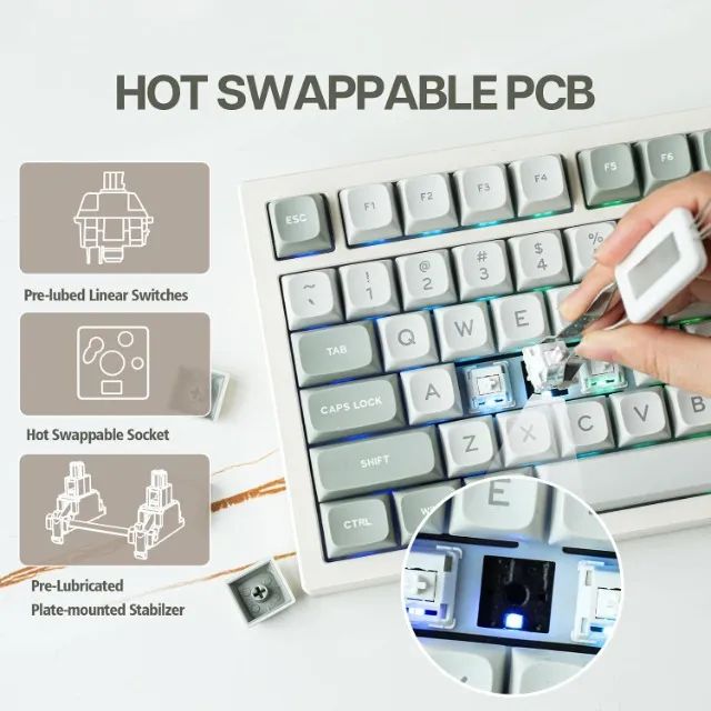 Teclado mecânico top de linha Epomaker galaxy80 - Foto 3