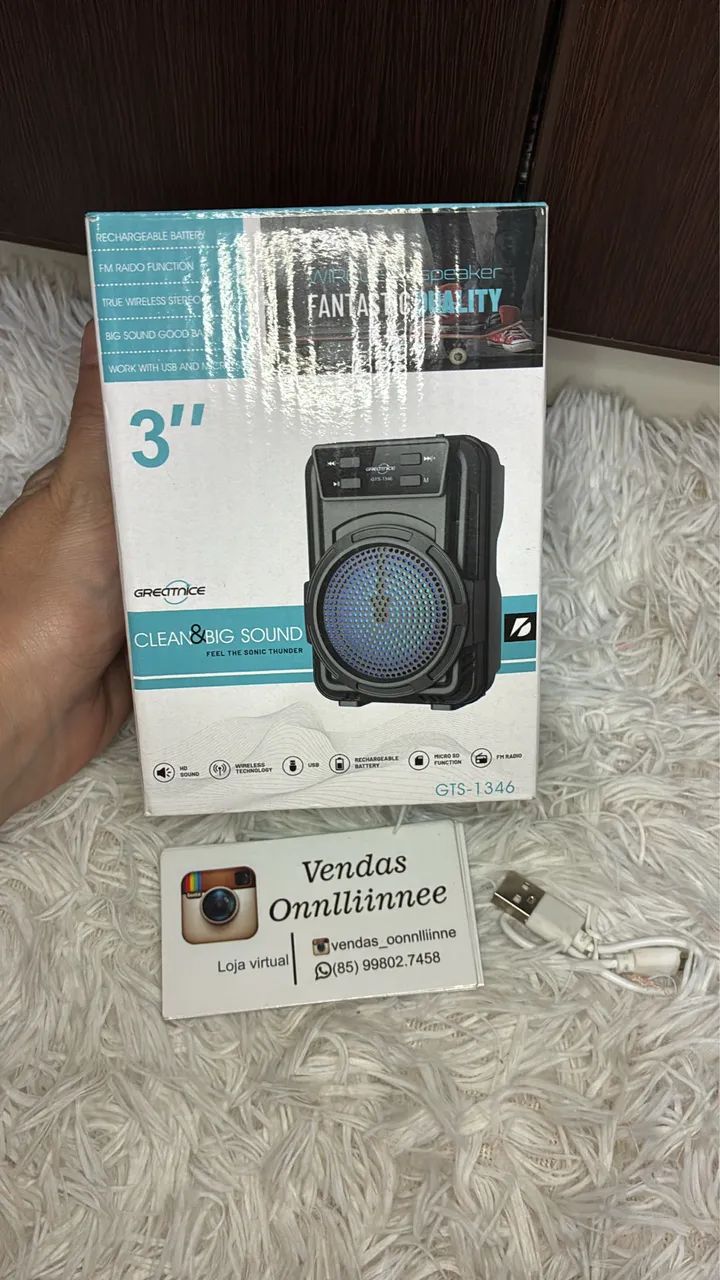 Caixinha de som Bluetooth 