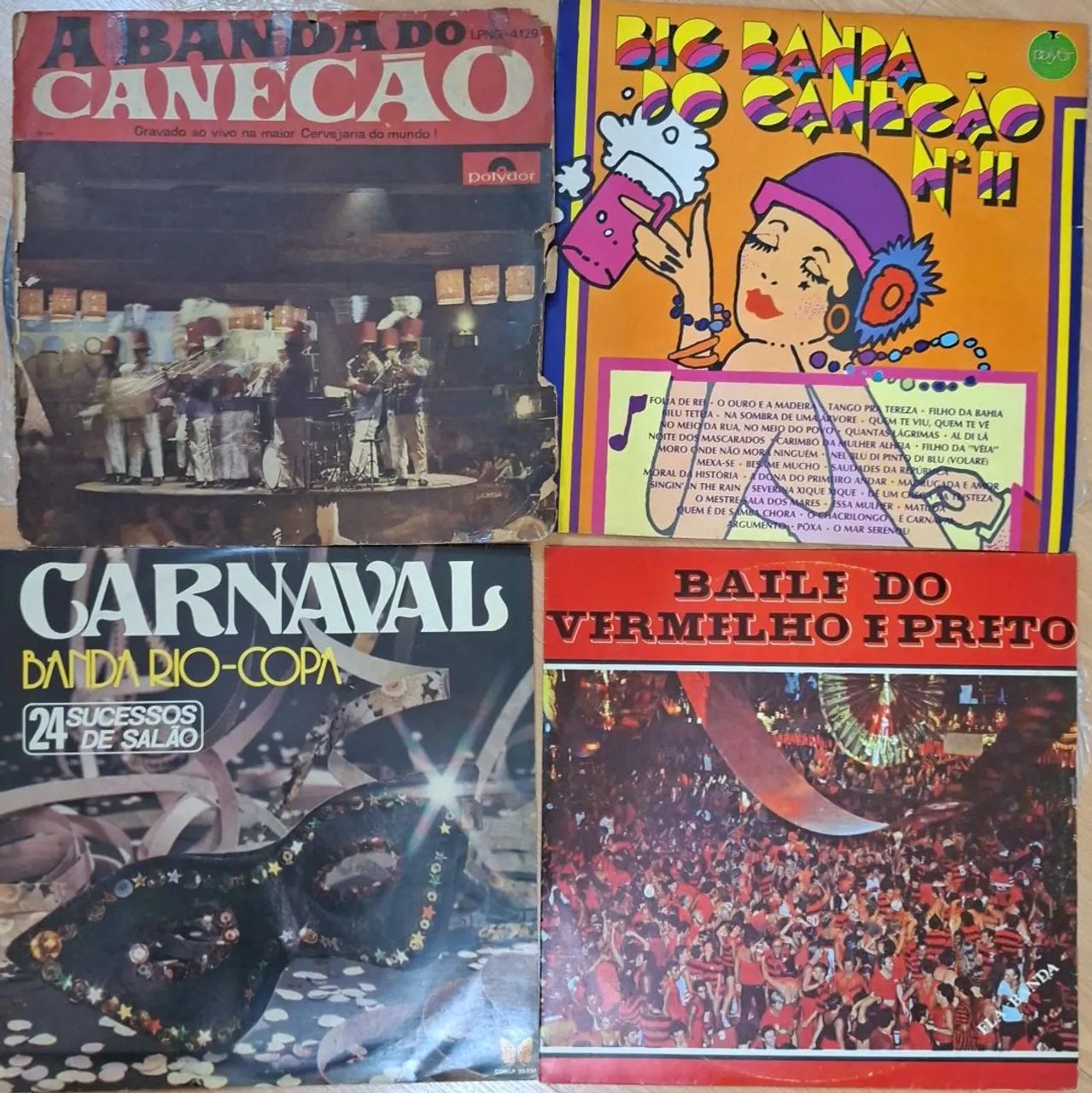 4 LPs Bandas e Bailes  de Carnaval