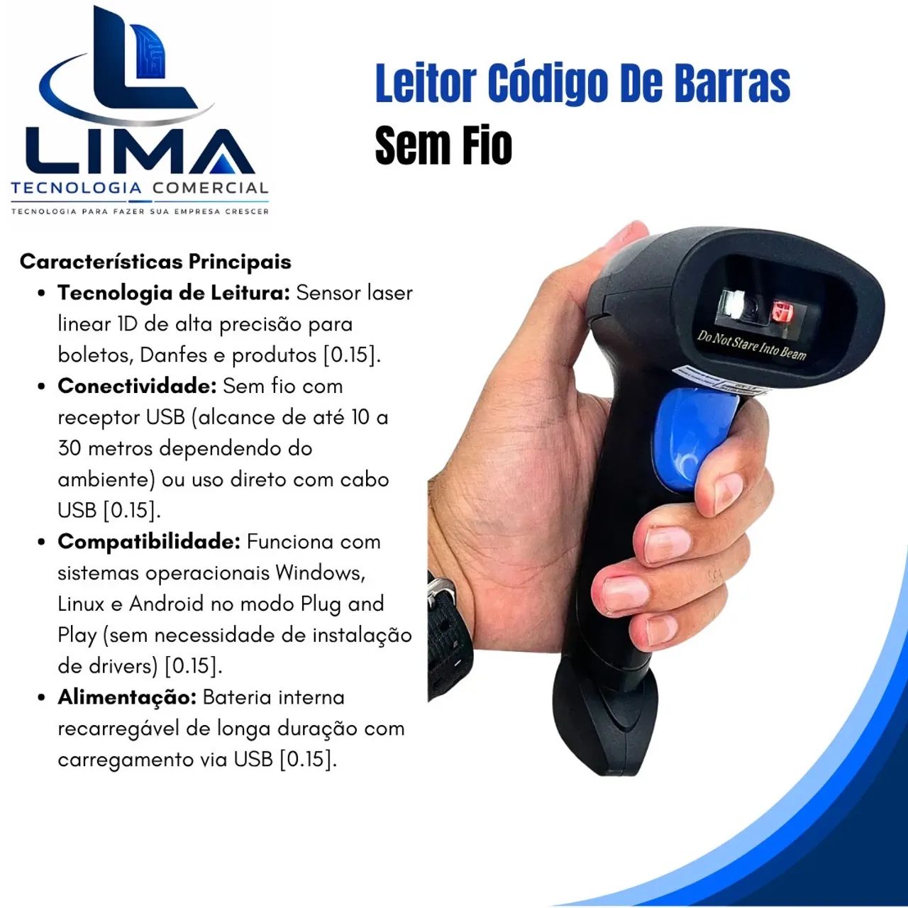 Leitor de código de barras sem fio - Foto 2
