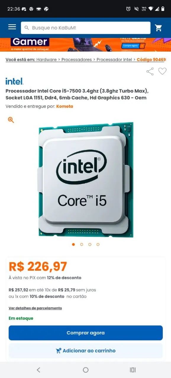 Kit placa mãe h110 + processador Intel i5 7500 + coller  - Foto 3
