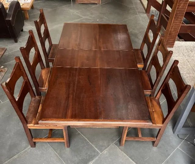 Mesa de Jantar Extensível - 4-6-8 lugares - Imbuia - Foto 2