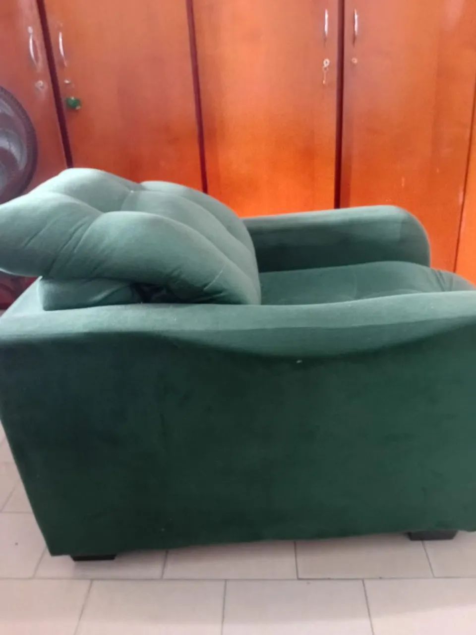 Poltrona reclinável aveludada  - Foto 4
