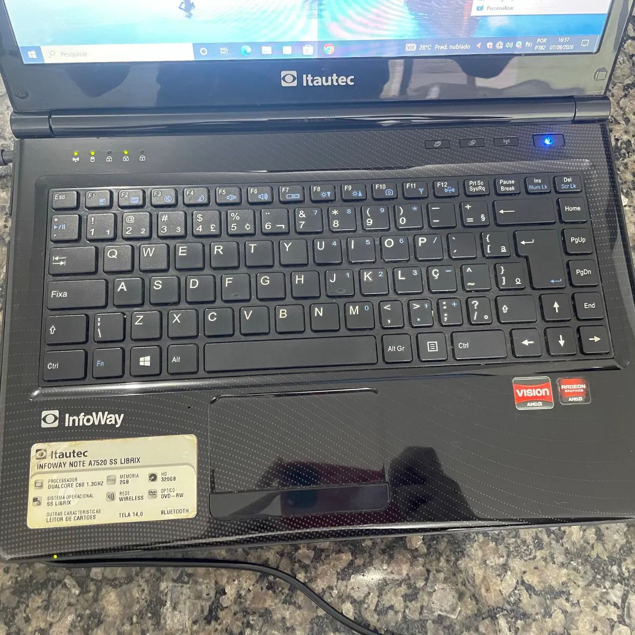 Notebook Itautec A7520 14? - 320GB HD - Funcionando - Leia o Anúncio - Foto 4