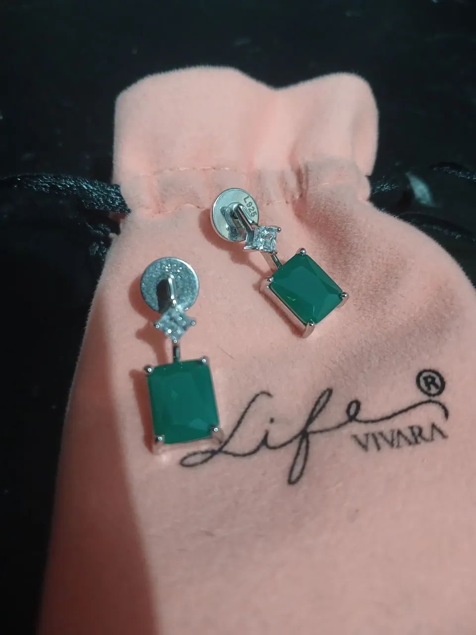 Brincos Vivara Life Prata 925 e pedras preciosas 