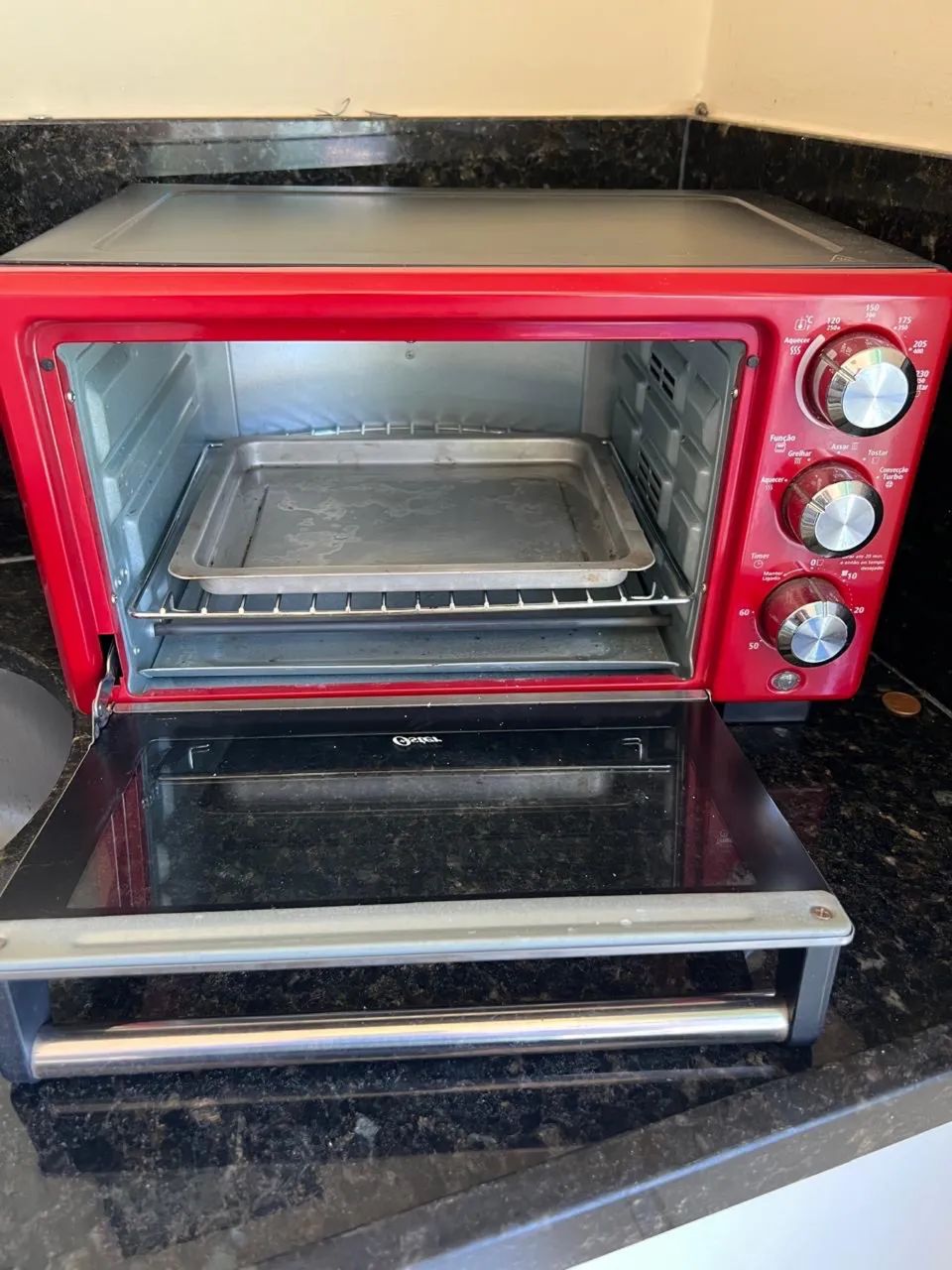 Forno Elétrico Oster Convection Cook, 18L, 127V, Vermelho, 1400W