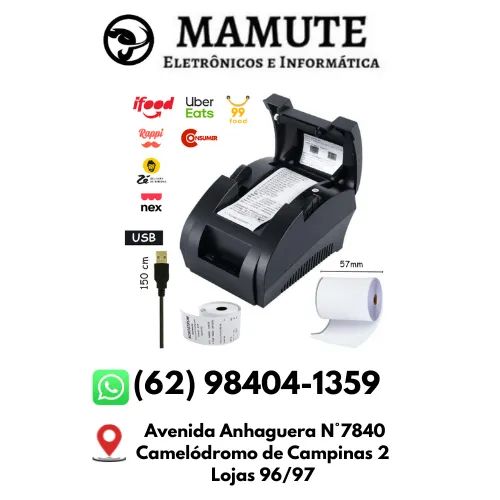 Impressora Termica Pos Cupom Nao Fiscal 58mm USB PC Tickts Pc Bivolt Bobinas Térmicas