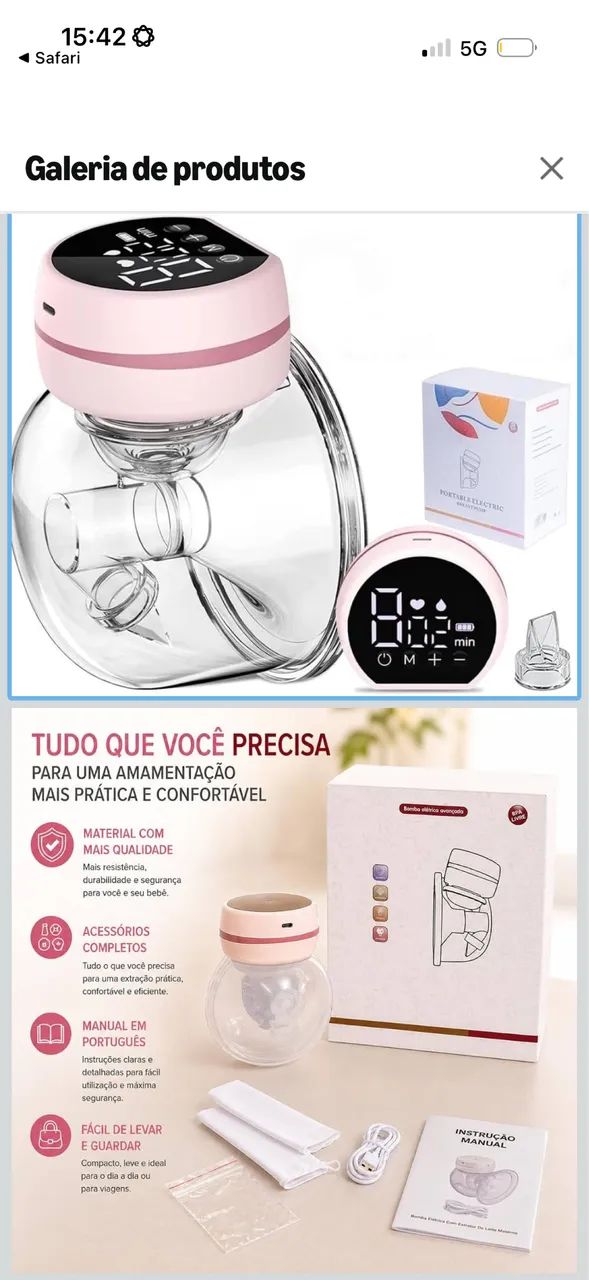 Bomba elétrica de tirar leite materno - Foto 2