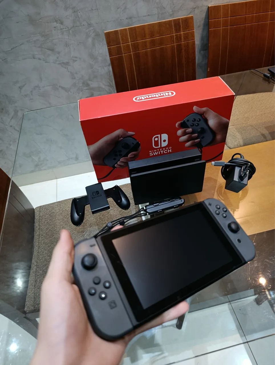 Nintendo Switch 1 padrão V2 cinza usado - Foto 2
