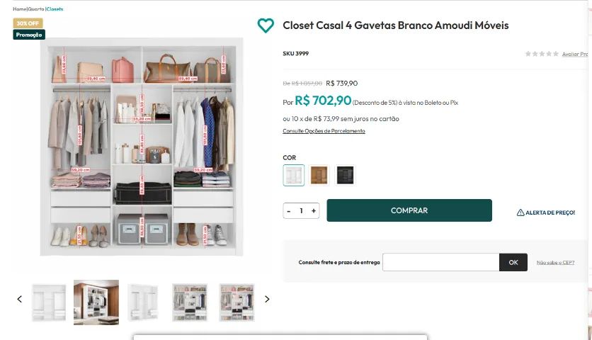 Closet Branco Casal  - Foto 5