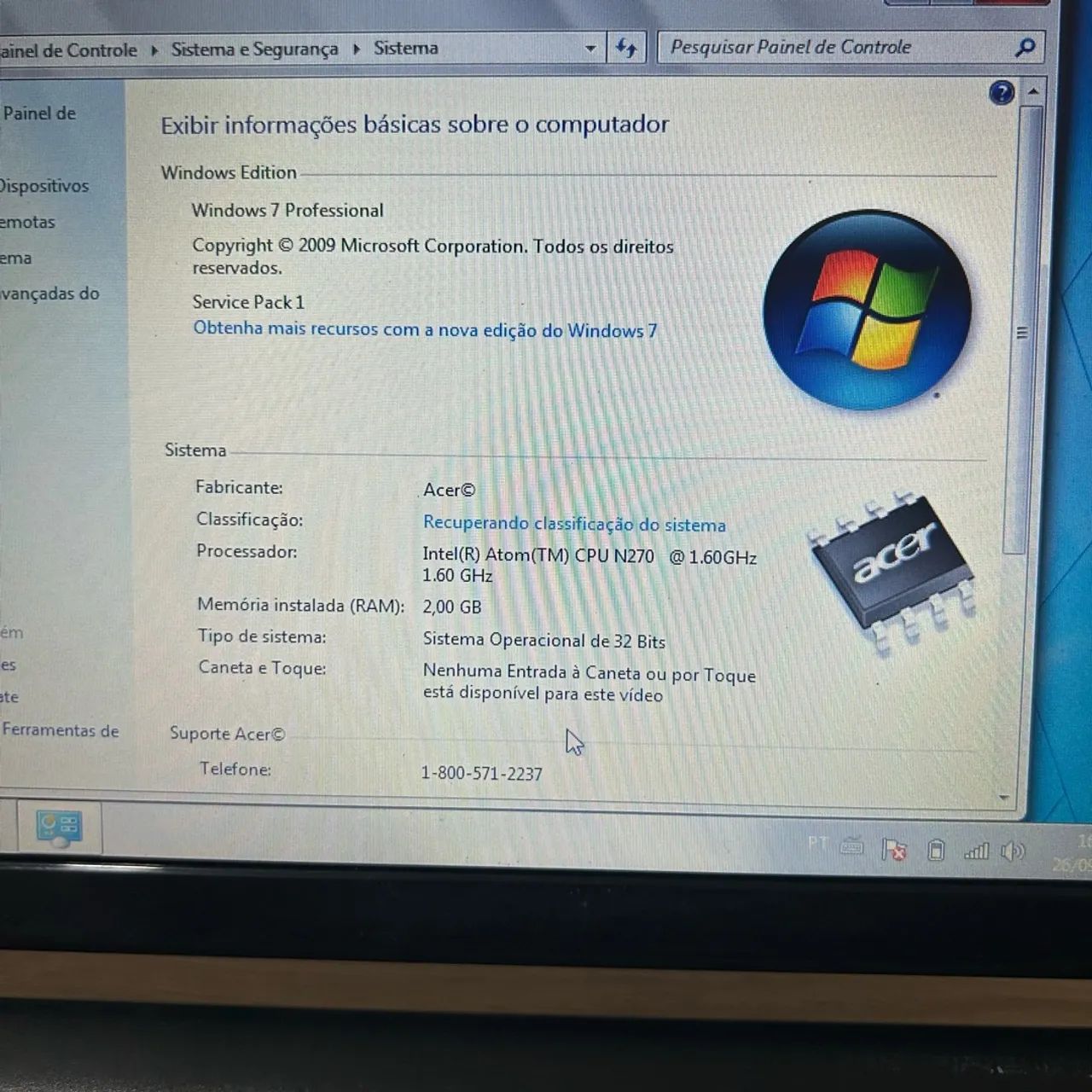 Netbook Acer Aspire One KAV60 | Intel Atom | 2GB RAM (Compacto p/ Estudos) - Foto 5