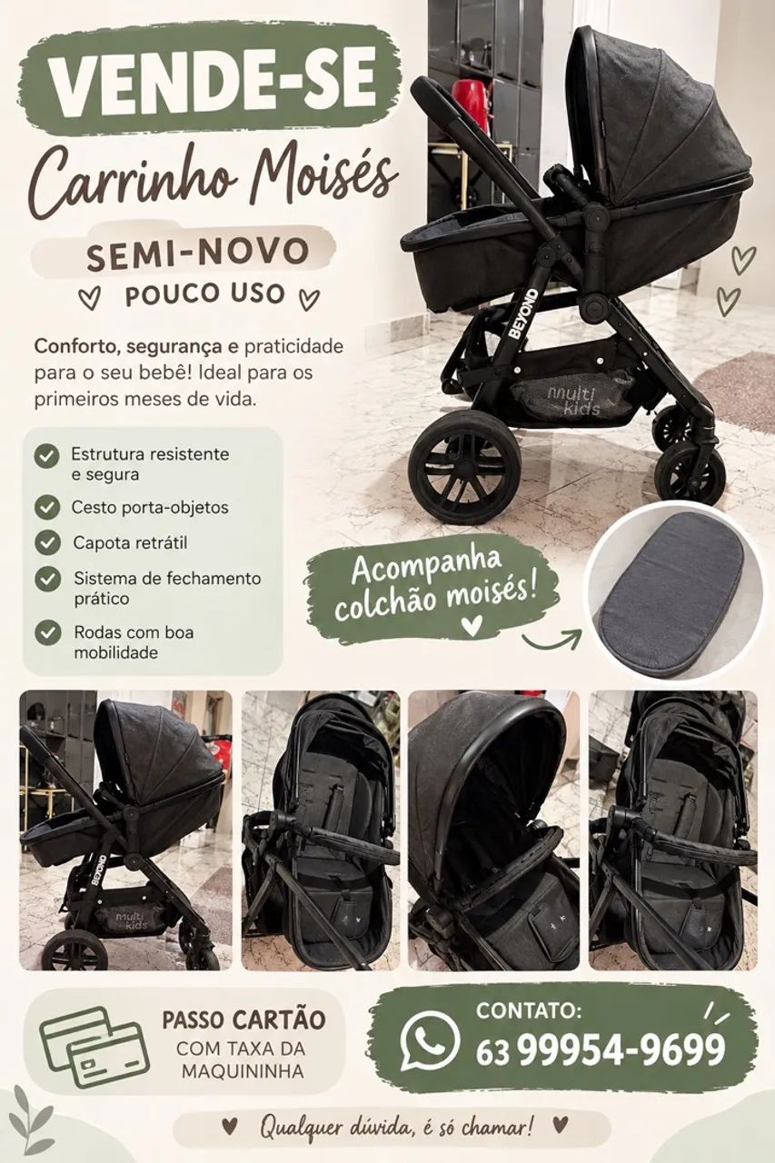 Carrinho de bebe Moises 