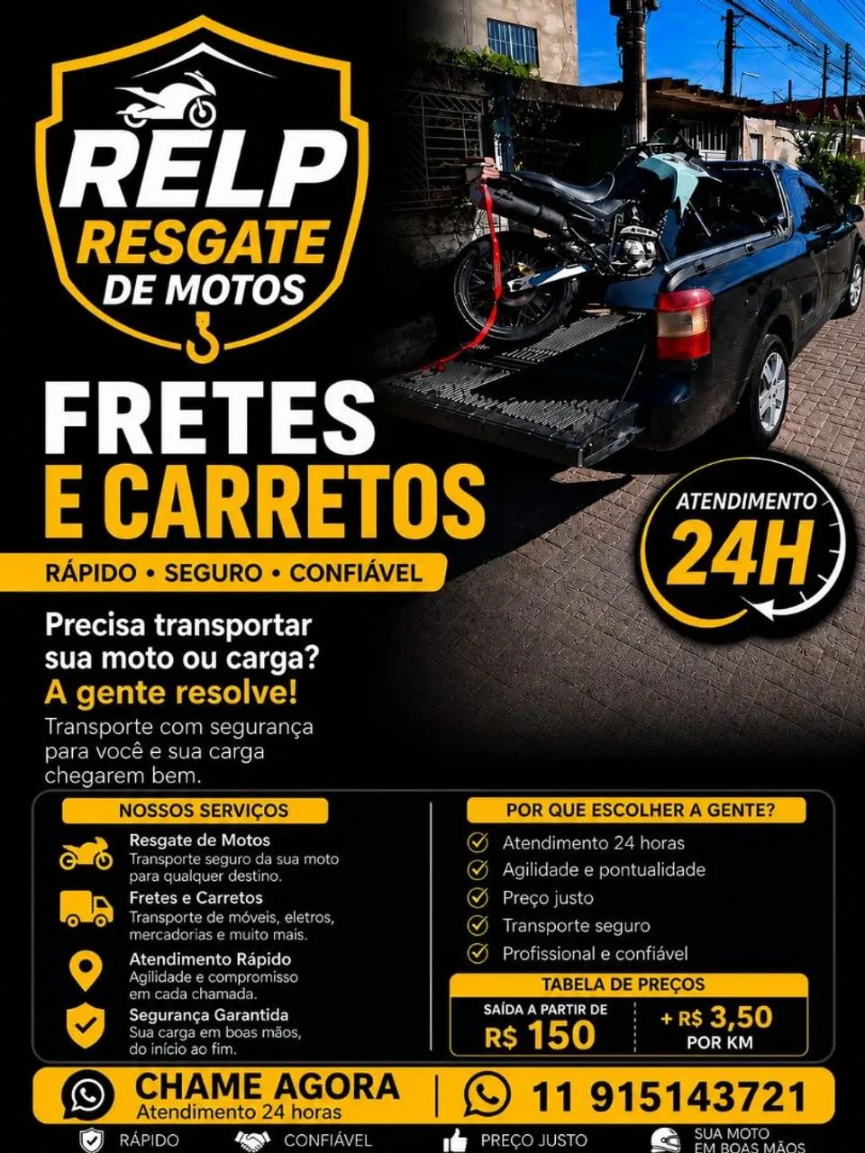 Guincho de motos e transportes